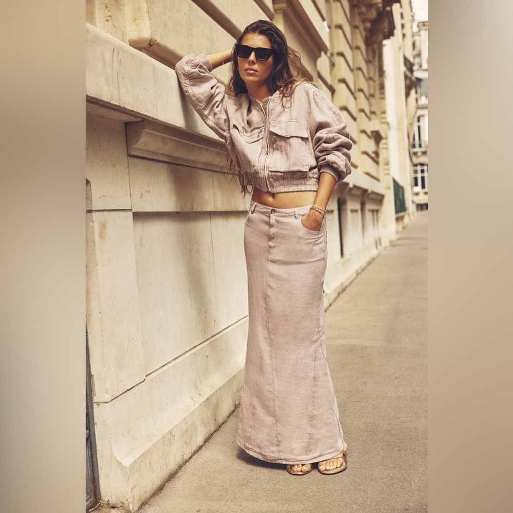 ZARA LONG LINEN SKIRT